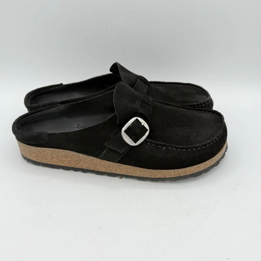 Birkenstock Buckley Clogs Size 40 (M7 L9) Suede Comfort Mules Black Slip On NWOB - Picture 2 of 7